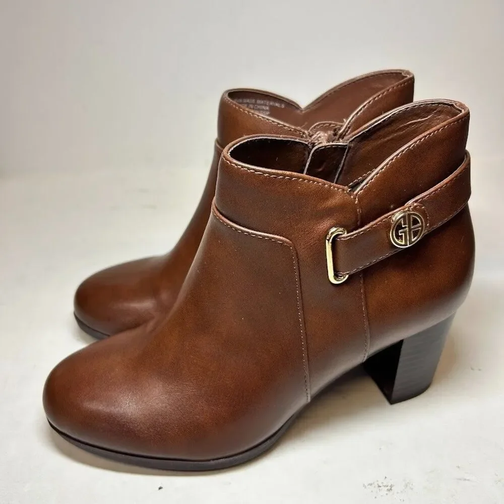 Giani Bernini Womens 8 M Mocha Artemyss Faux Leather High Heel Booties NIB QV1
